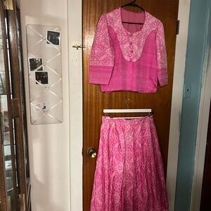 Handmade - Pink Silk - Women's Skirt